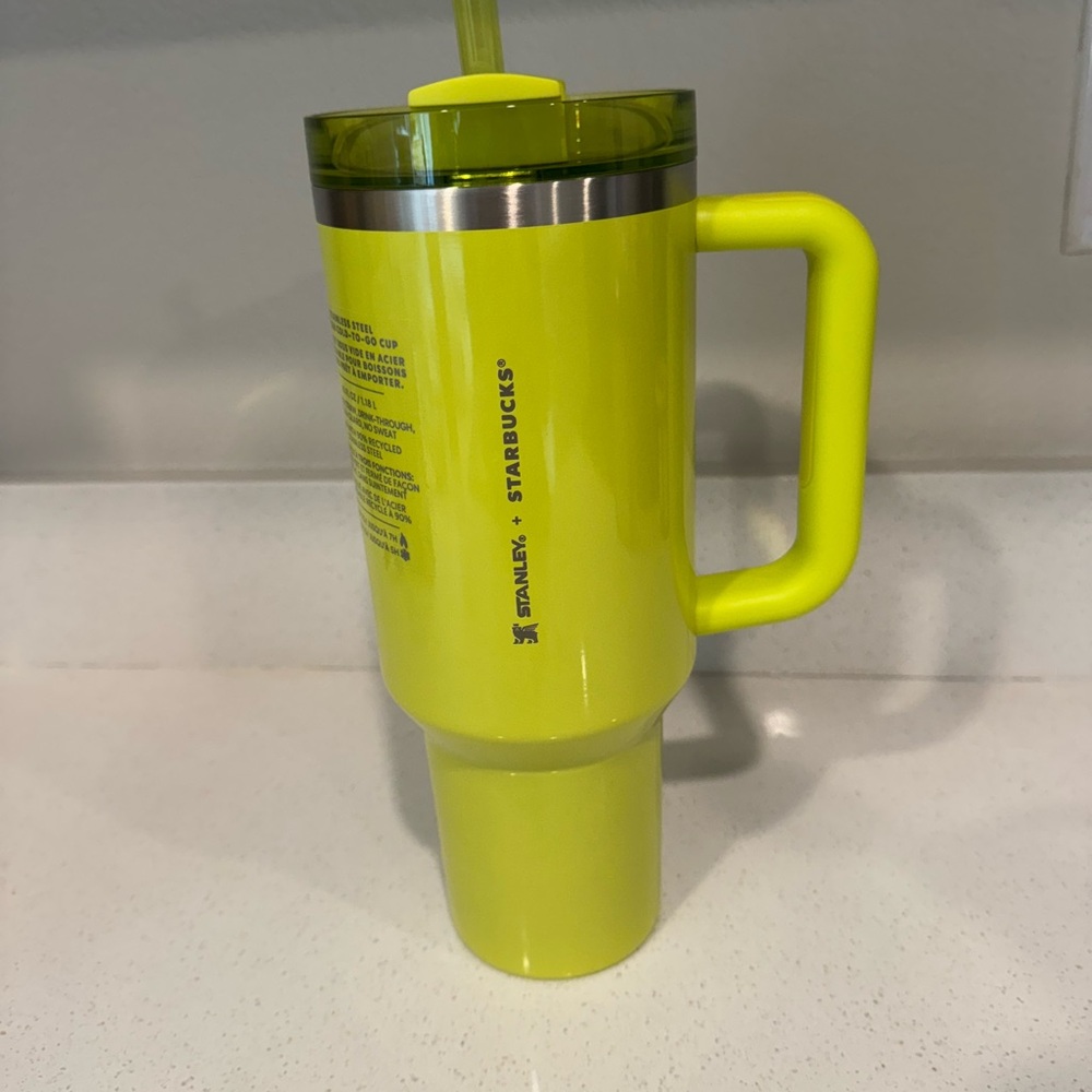 Stanley Neon Yellow Tumbler with Handle